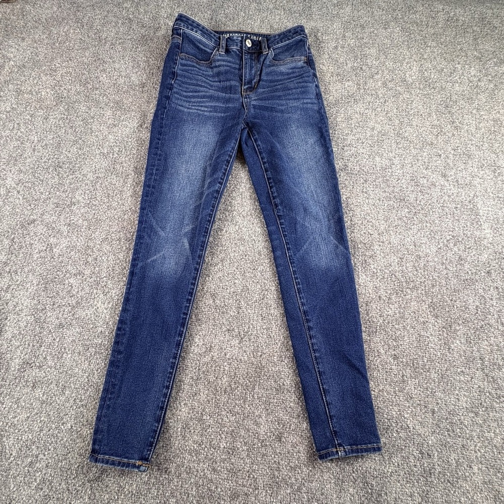 American Eagle Jeans Women 2 Short Hi Rise Jegging Stretch Skinny Y2K Streetwear